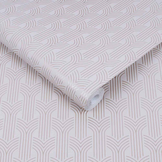 108134 - Chaillot Wallpaper - Pink & Rose Gold - Superfresco Easy