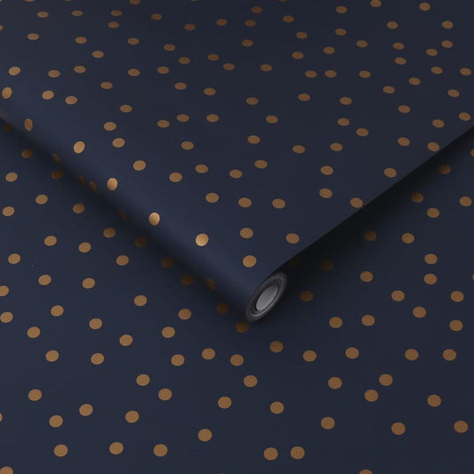 108561 - Confetti Wallpaper - Navy & Copper - Superfresco Easy