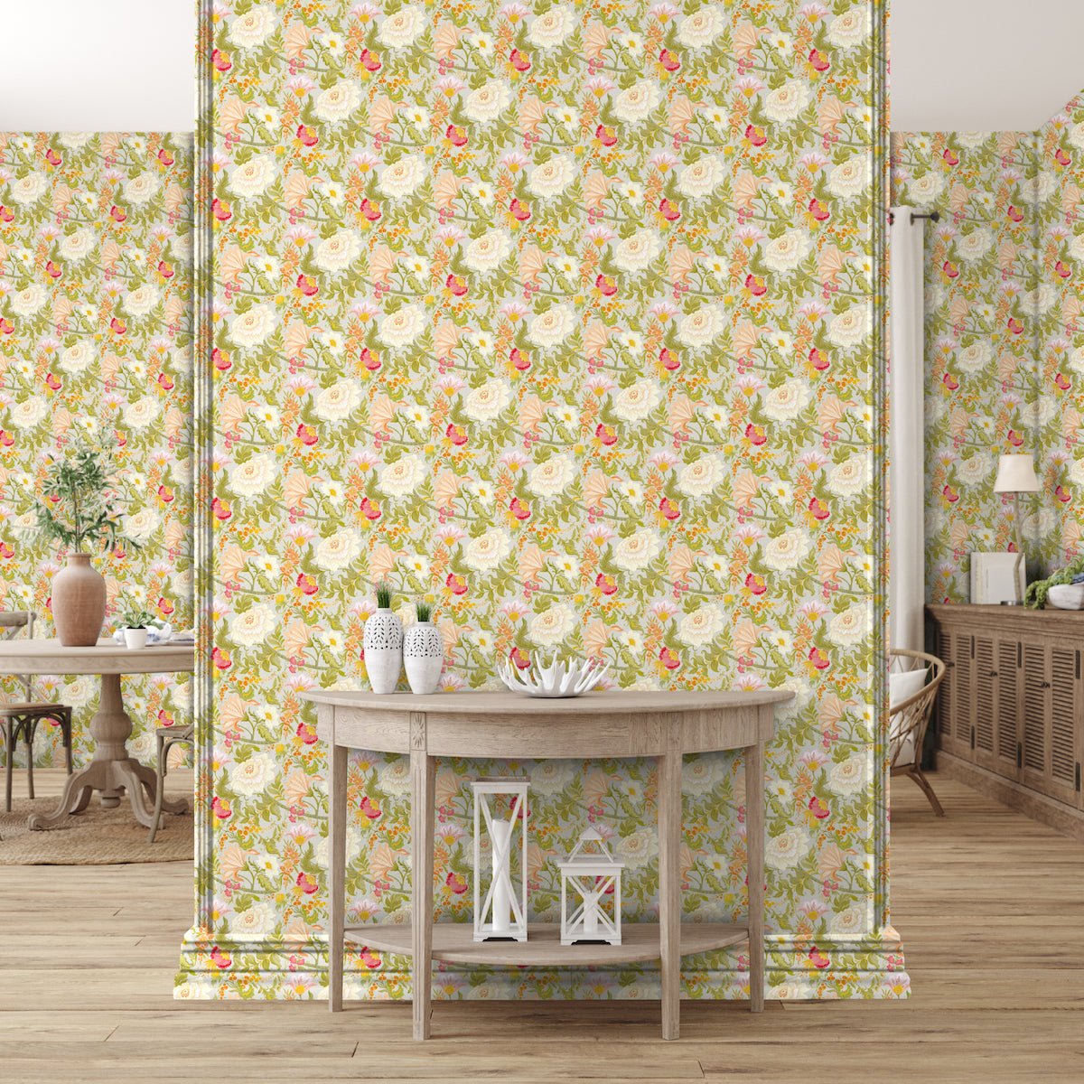 1107 - Poppy Wallpaper - French Grey Green - Morris Collections