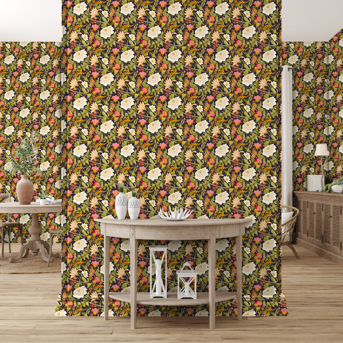 1108 - Poppy Wallpaper - Midnight Green - Morris Collections