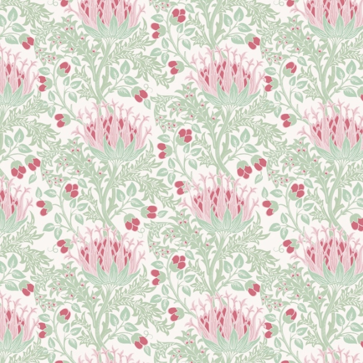 1109 - Artichoke Wallpaper - Mint Green - Morris Collections