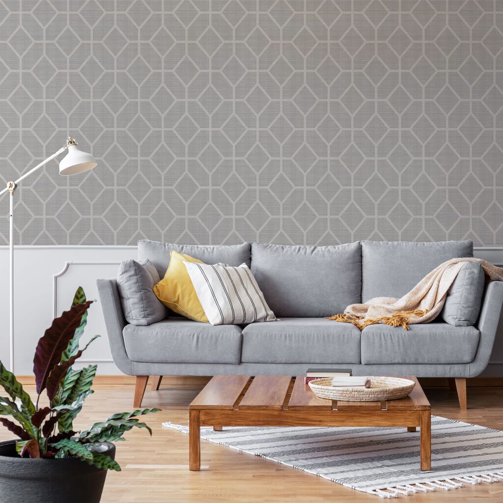 112655 - Asscher Geo Wallpaper - Beige - Boutique Luxury