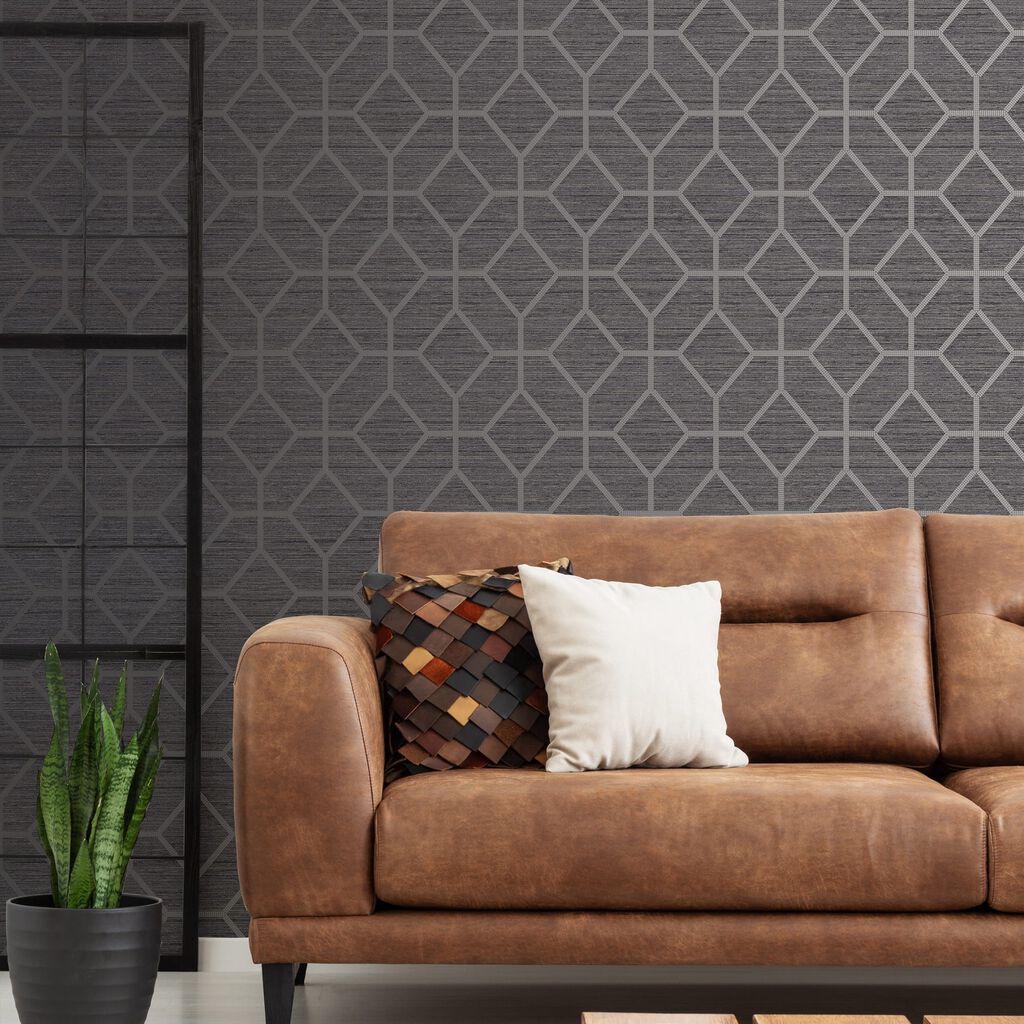 112661 - Asscher Geo Wallpaper - Gray - Boutique Luxury