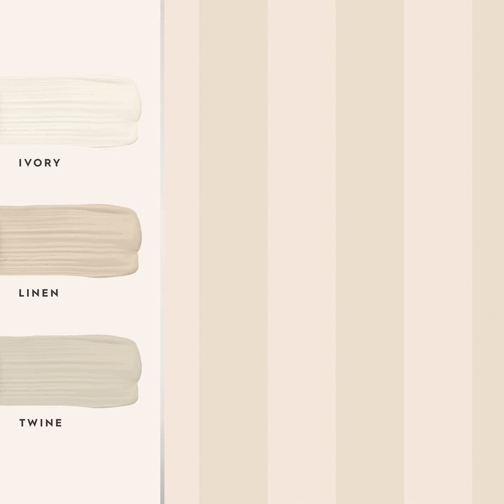 113337 - Lille Pearlescent Stripe Wallpaper - Linen - Laura Ashley