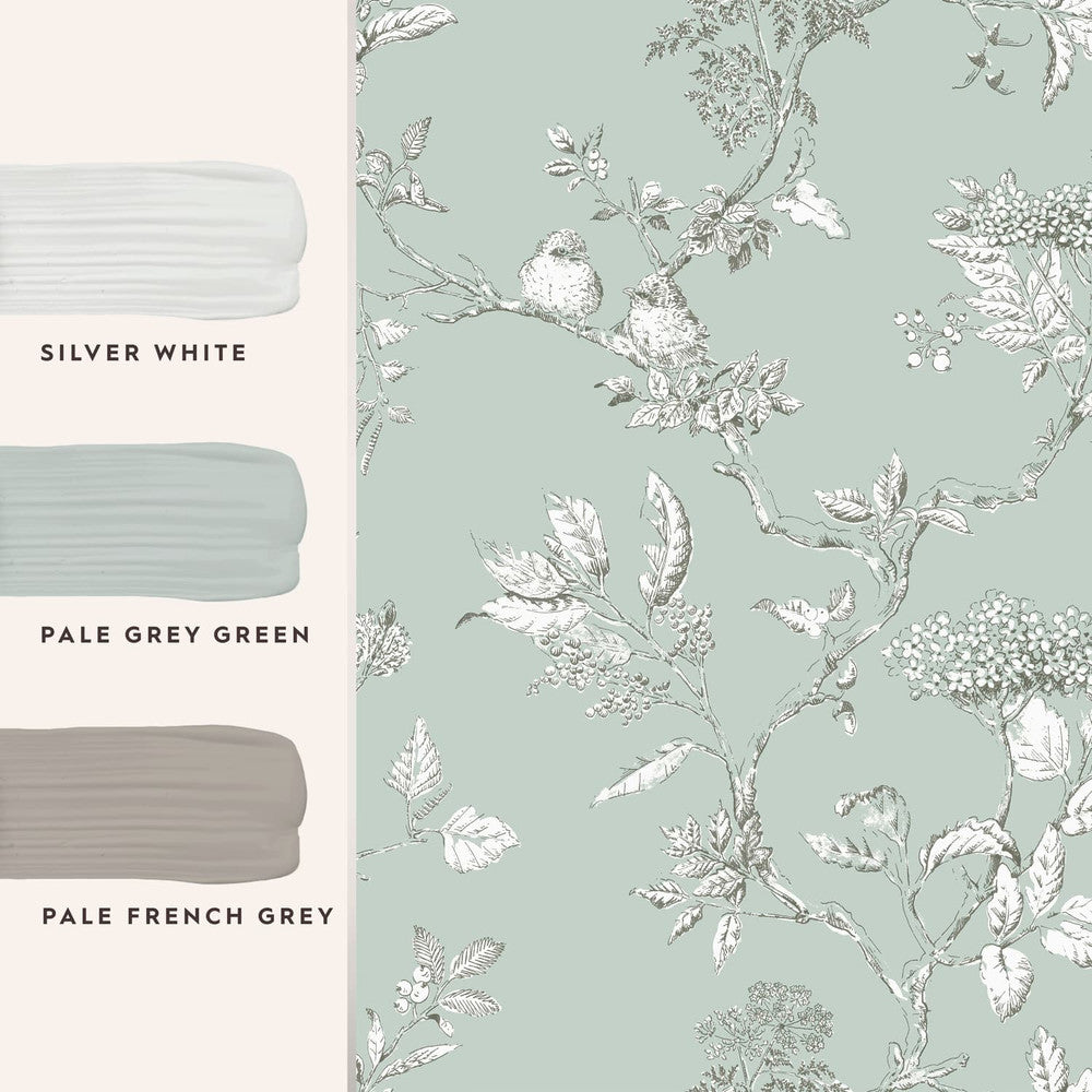 113345 - Elderwood Wallpaper - Duck Egg - Laura Ashley