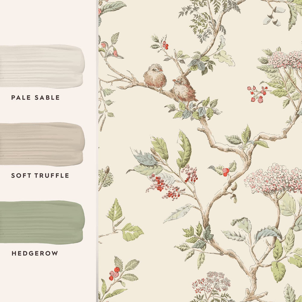 113346 - Elderwood Wallpaper - Natural - Laura Ashley