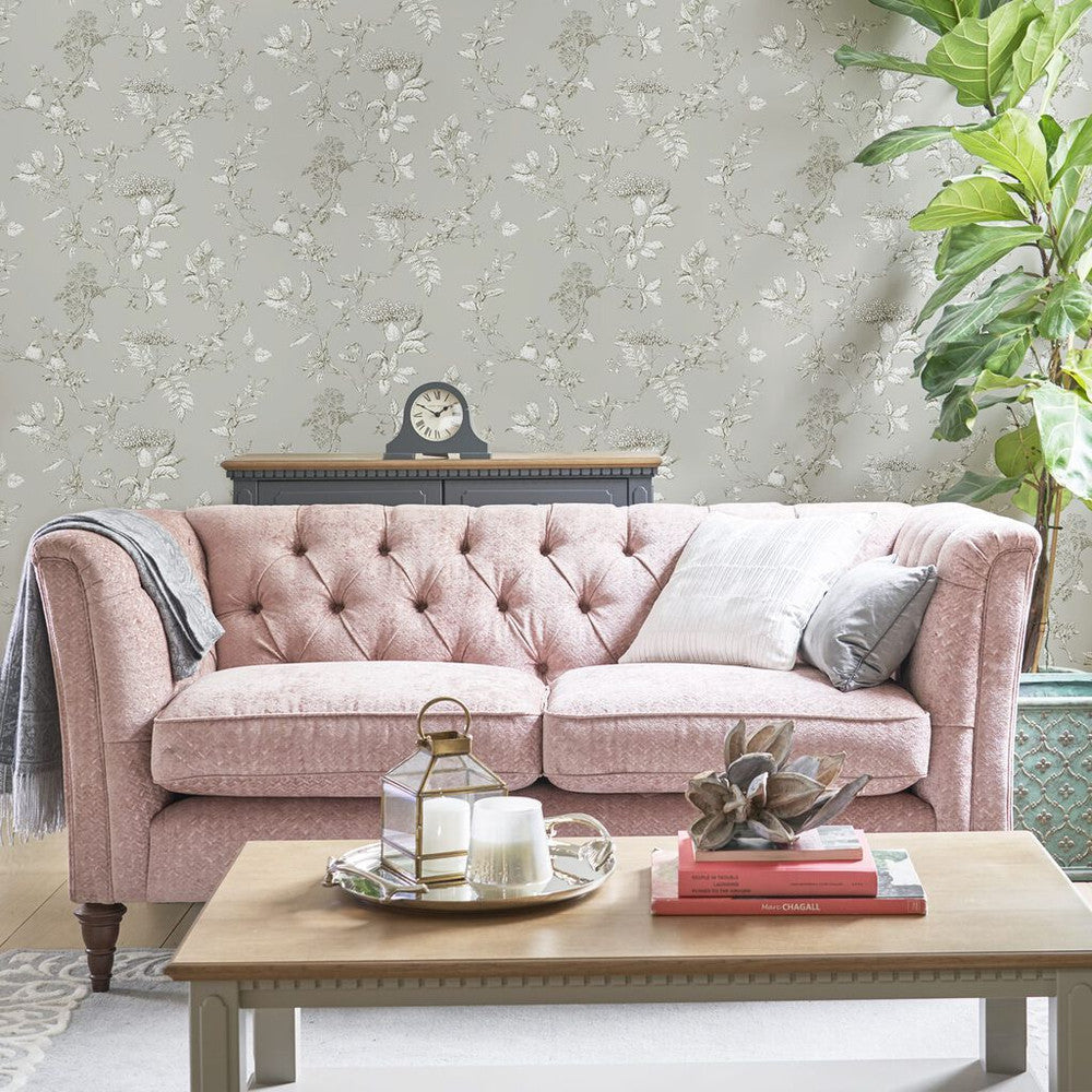 113347 - Elderwood Wallpaper - Steel - Laura Ashley