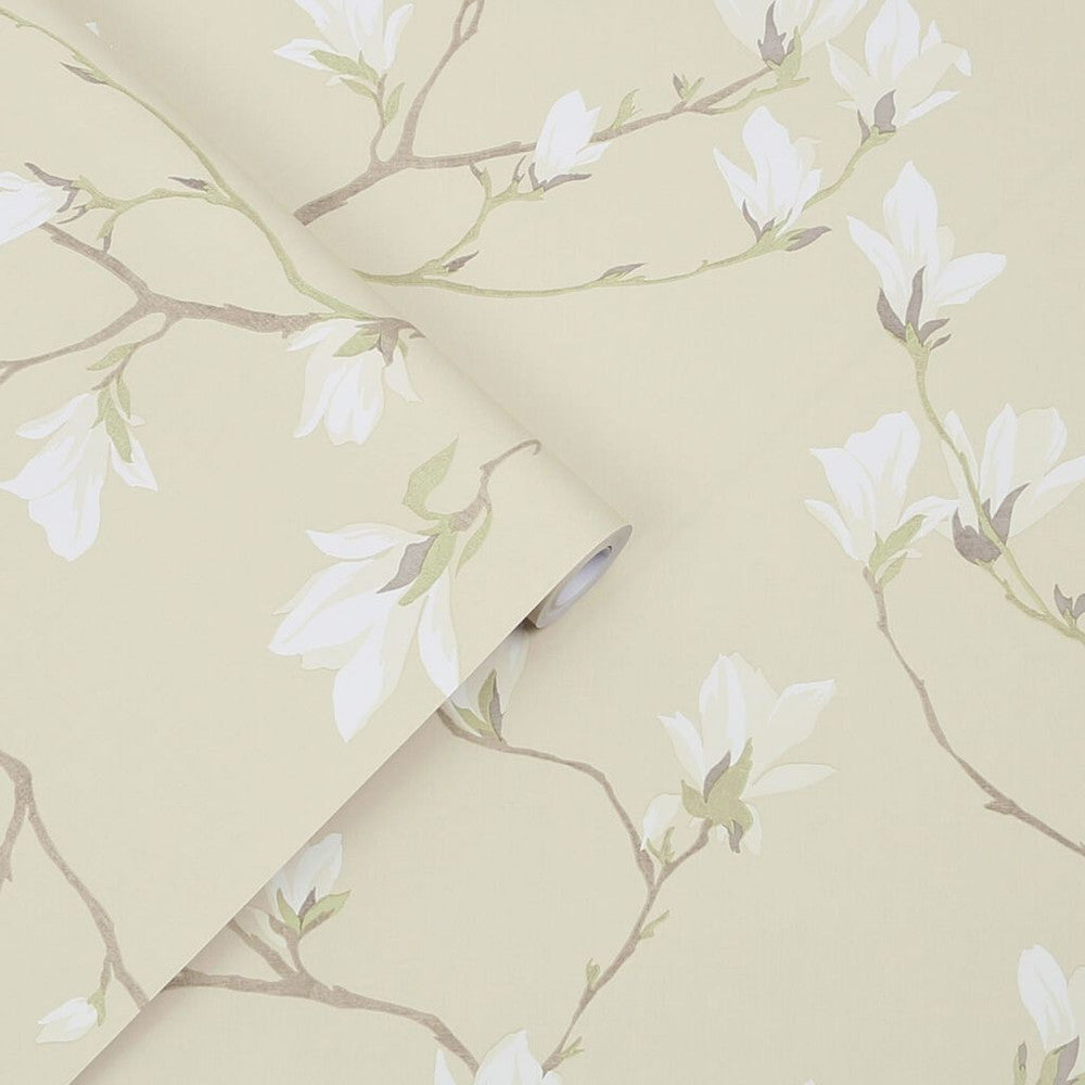 113353 - Magnolia Grove Wallpaper - Natural - Laura Ashley