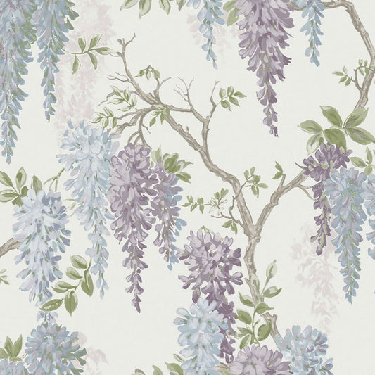 113356 - Wisteria Garden Wallpaper - Pale Iris - Laura Ashley