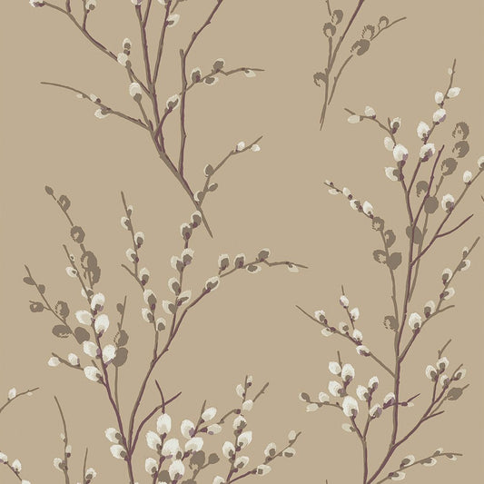 113358 - Pussy Willow Wallpaper - Natural - Laura Ashley