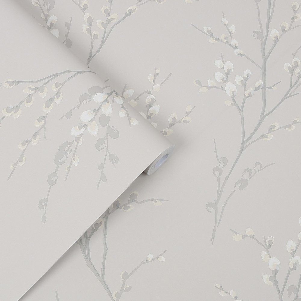 113361 - Pussy Willow Wallpaper - Dove Grey - Laura Ashley