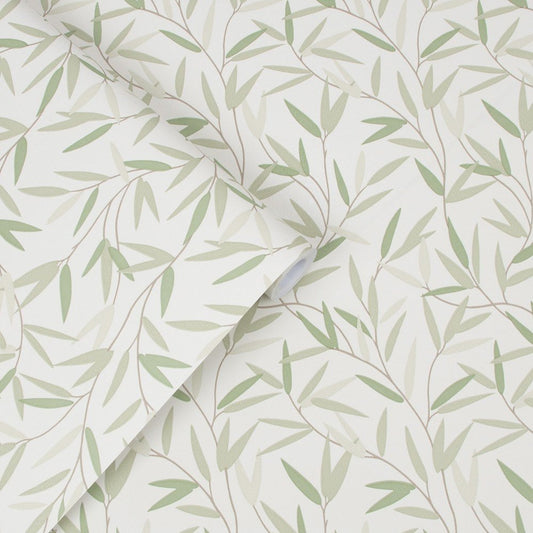 113364 - Willow Leaf Wallpaper - Hedgerow - Laura Ashley