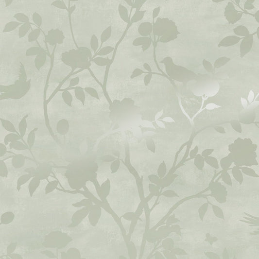 113373 - Eglantine Silhouette Wallpaper - Eau de Nil - Laura Ashley