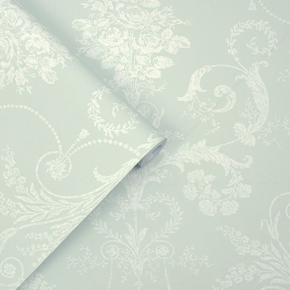113380 - Josette Wallpaper - Duck Egg - Laura Ashley