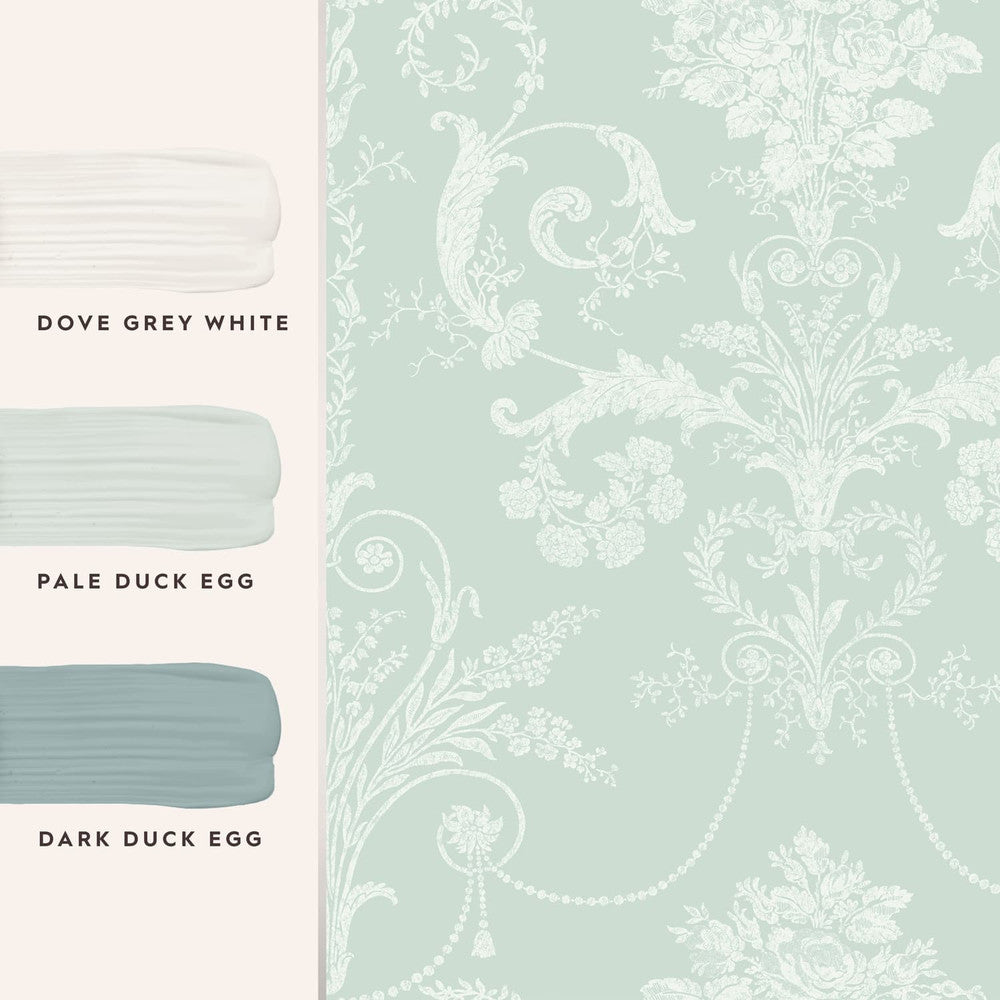 113380 - Josette Wallpaper - Duck Egg - Laura Ashley