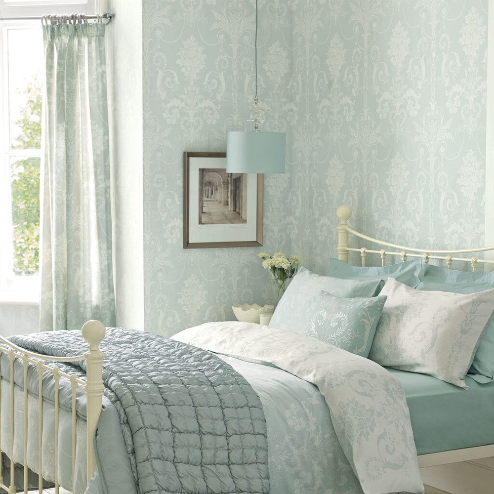 113380 - Josette Wallpaper - Duck Egg - Laura Ashley