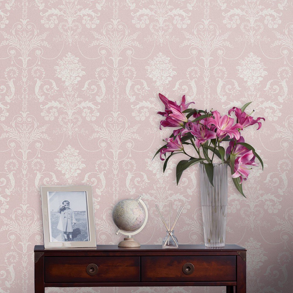 113381 - Josette Wallpaper - Amethyst - Laura Ashley