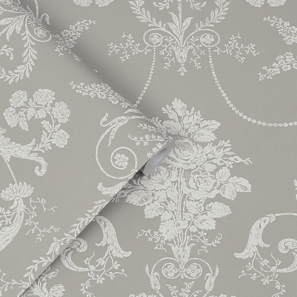 113383 - Josette Wallpaper - Steel - Laura Ashley
