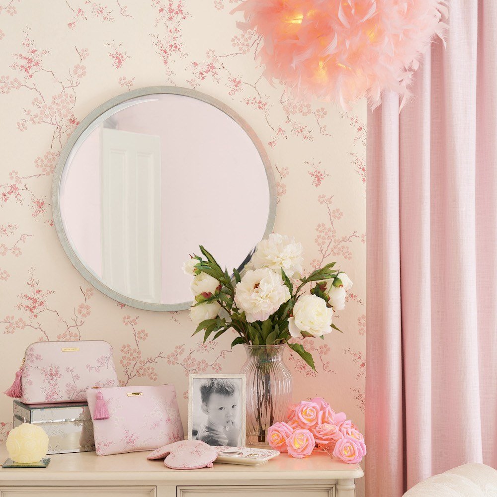 113388 - Oriental Blossom Wallpaper - Blush - Laura Ashley