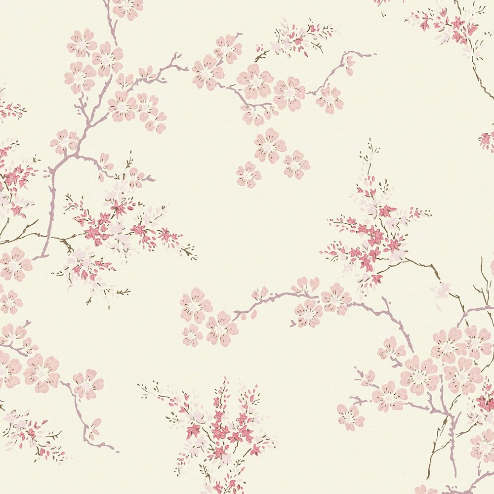 113388 - Oriental Blossom Wallpaper - Blush - Laura Ashley