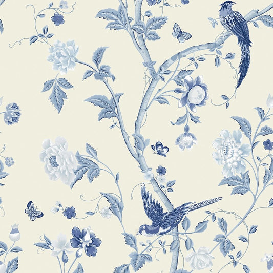 113390 - Summer Palace Wallpaper - Royal Blue - Laura Ashley