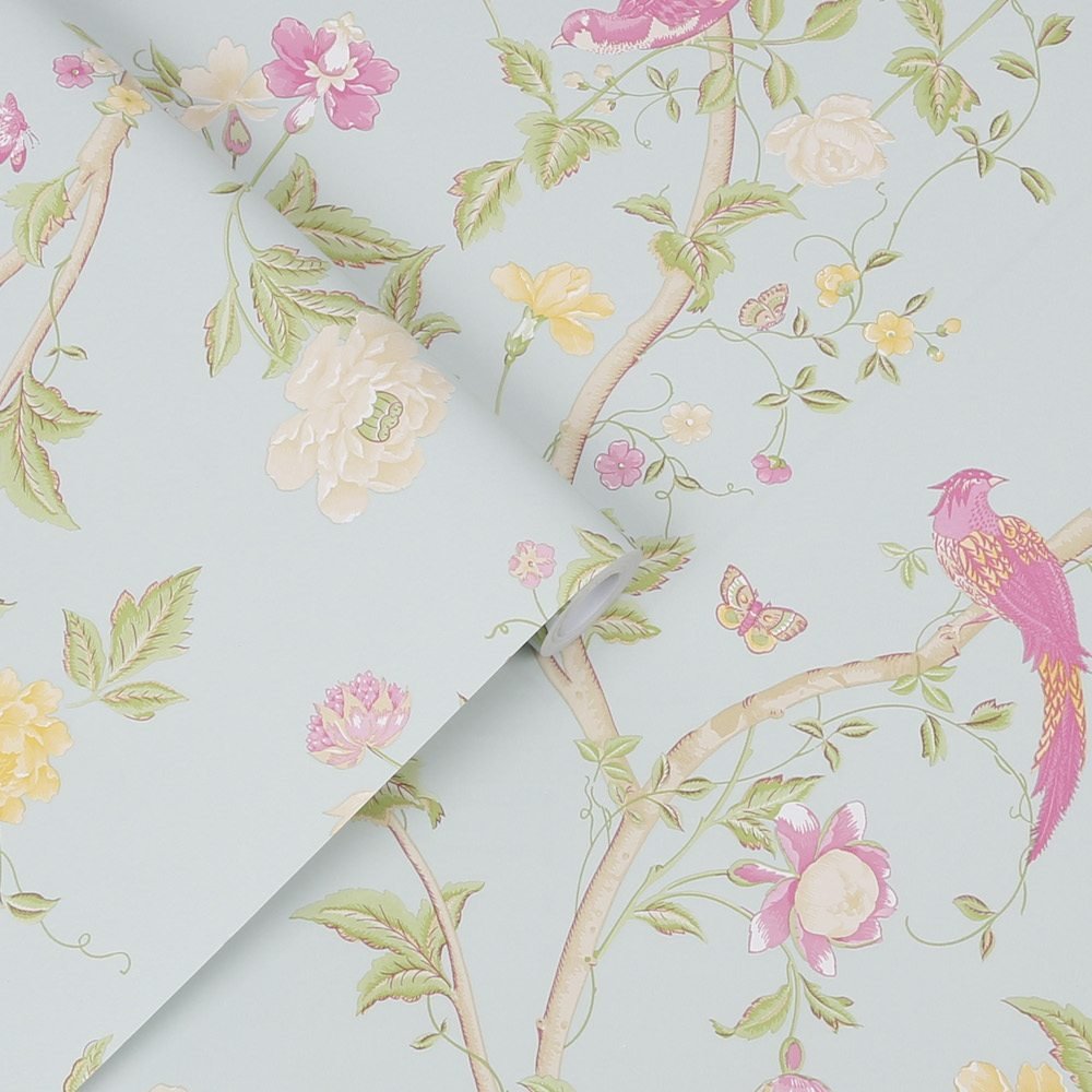 113392 - Summer Palace Wallpaper - Duck Egg - Laura Ashley