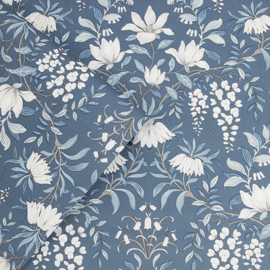 113404 - Parterre Wallpaper - Dark Seaspray - Laura Ashley