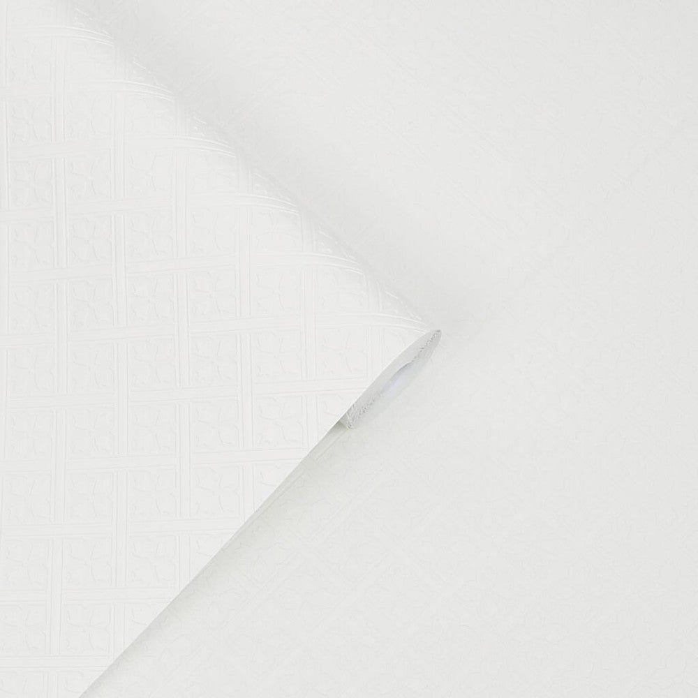 113415 - Mr Jones Paintable Wallpaper - White - Laura Ashley