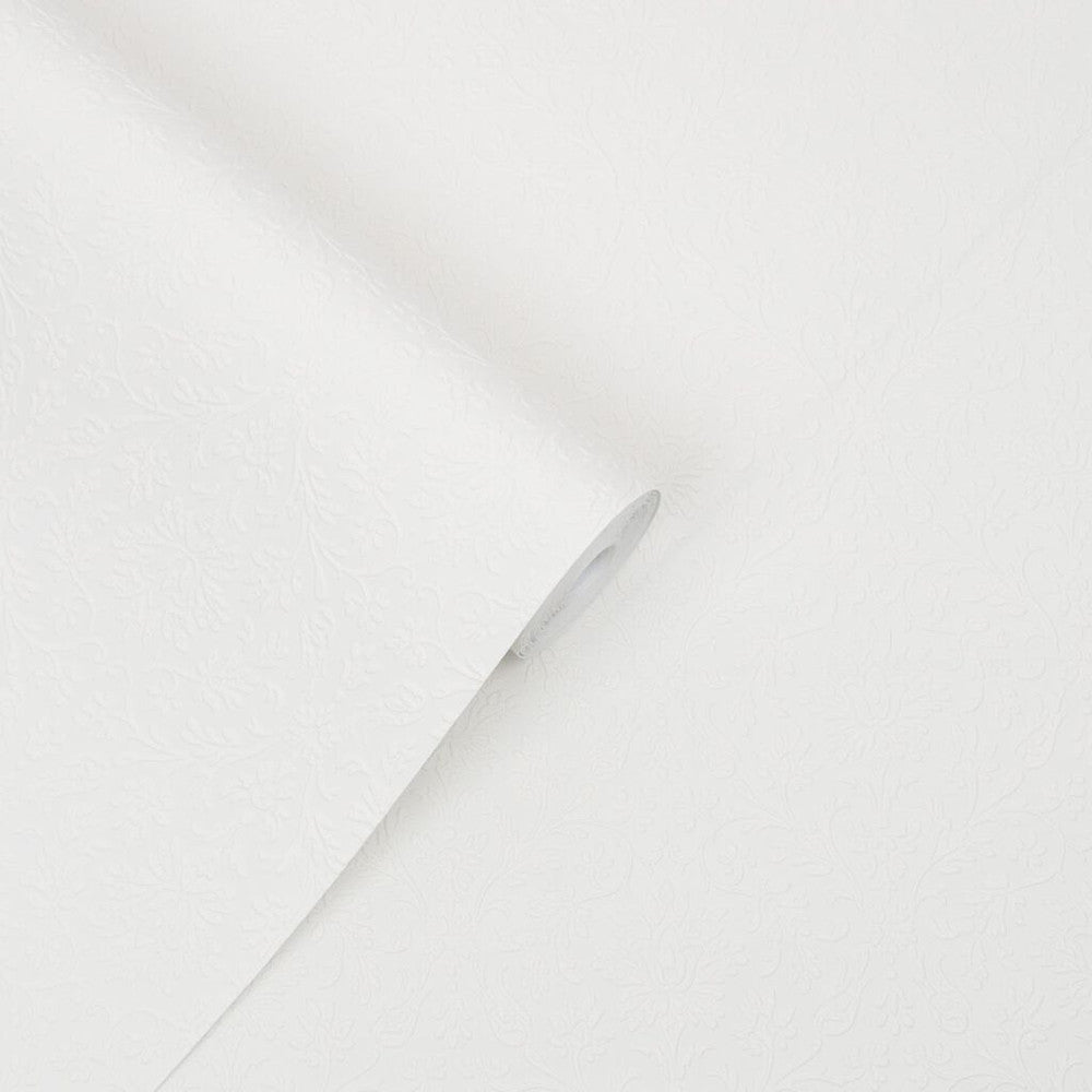 113418 - Annecy Paintable Wallpaper - White - Laura Ashley