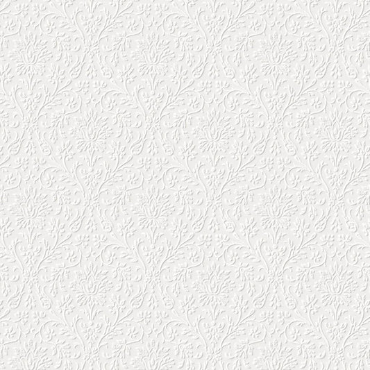 113418 - Annecy Paintable Wallpaper - White - Laura Ashley