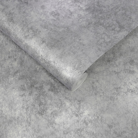 113942 - Shadow Texture Plain Wallpaper - Grey - Graham & Brown