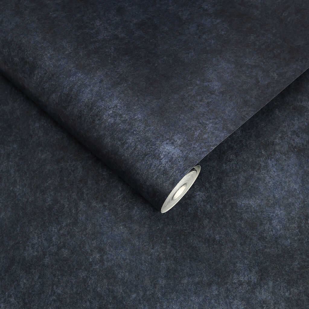 113943 - Midnight Texture Plain Wallpaper - Blue - Graham & Brown