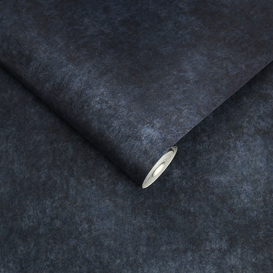 113943 - Midnight Texture Plain Wallpaper - Blue - Graham & Brown