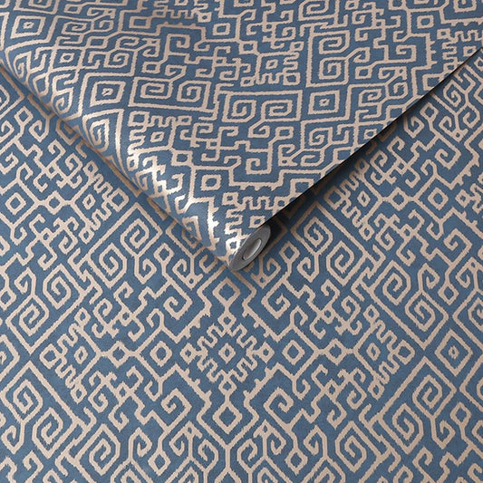 113983 - Bazaar Wallpaper - Navy - Boutique Luxury