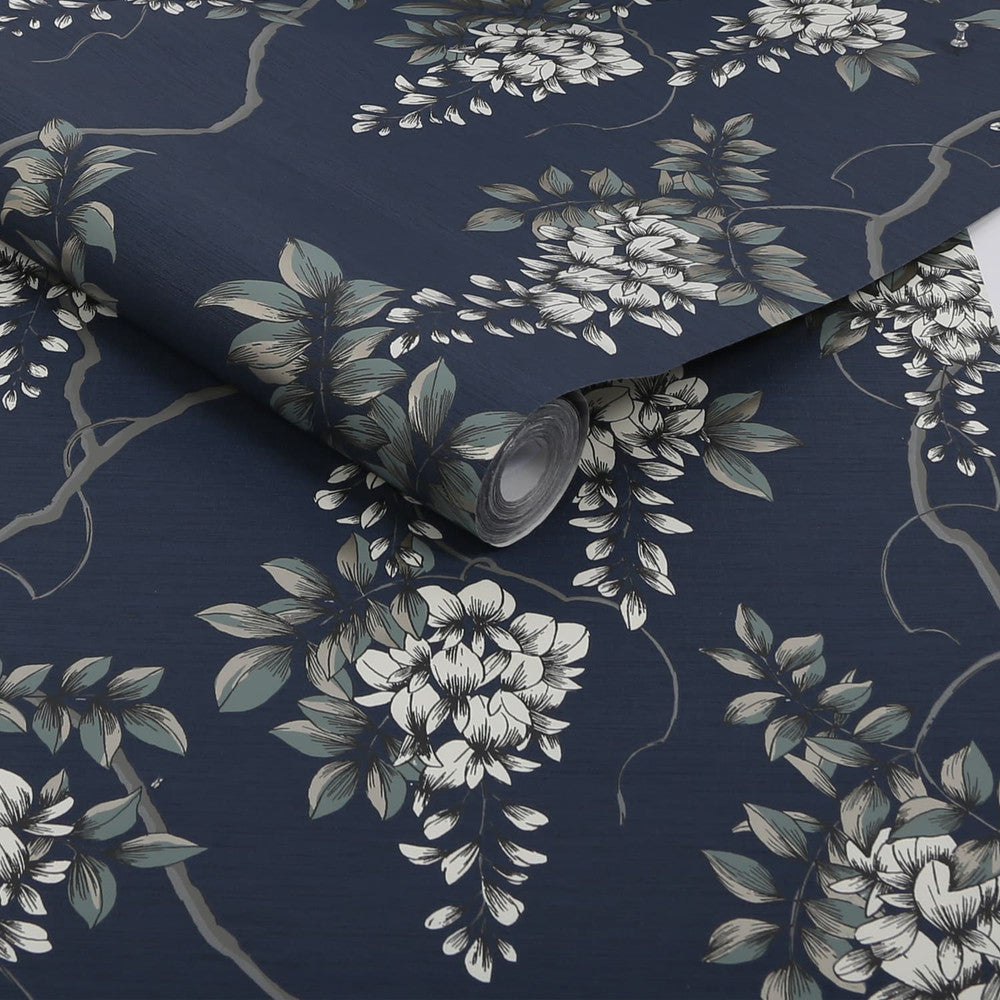 114868 - Wisteria Wallpaper - Navy - Superfresco Easy