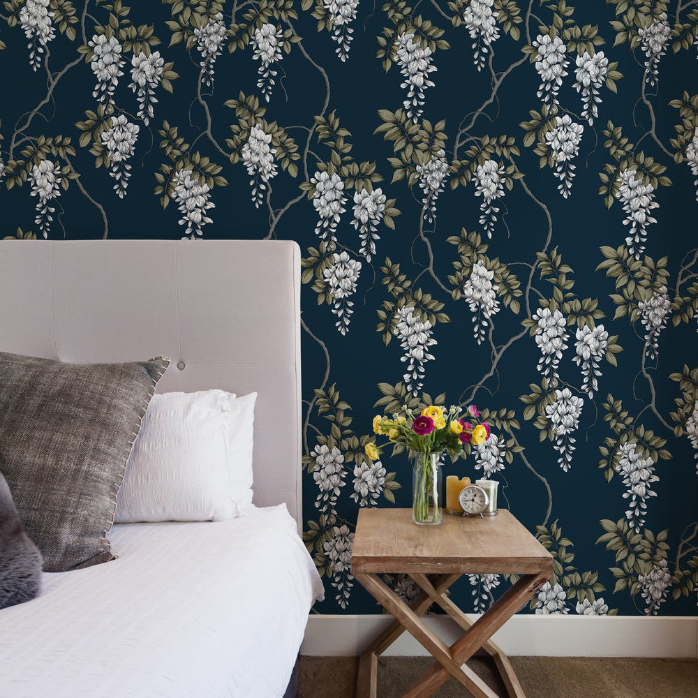 114868 - Wisteria Wallpaper - Navy - Superfresco Easy