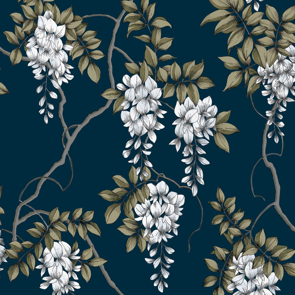 114868 - Wisteria Wallpaper - Navy - Superfresco Easy