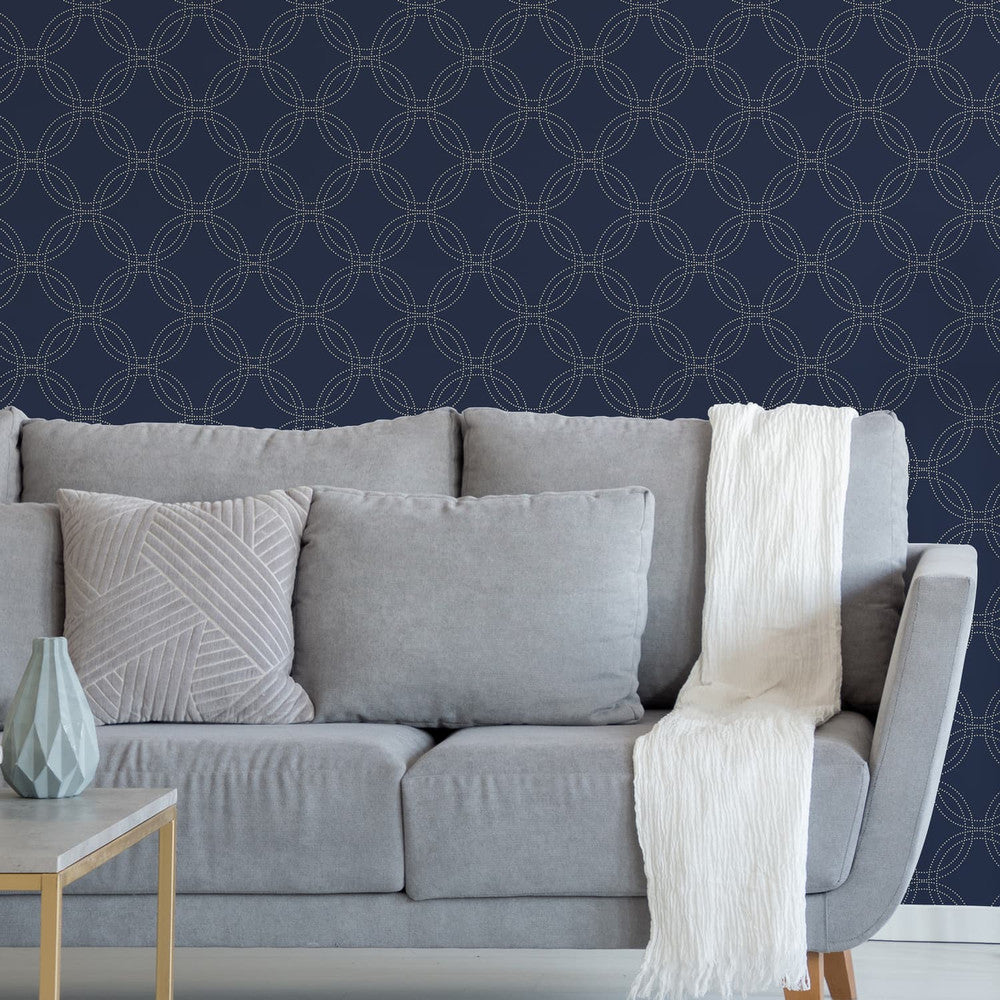 114870 - Serpentine Wallpaper - Navy - Superfresco Easy