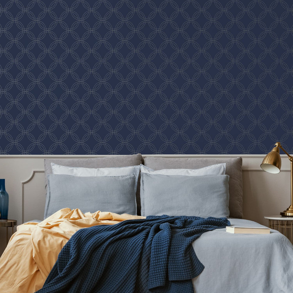 114870 - Serpentine Wallpaper - Navy - Superfresco Easy