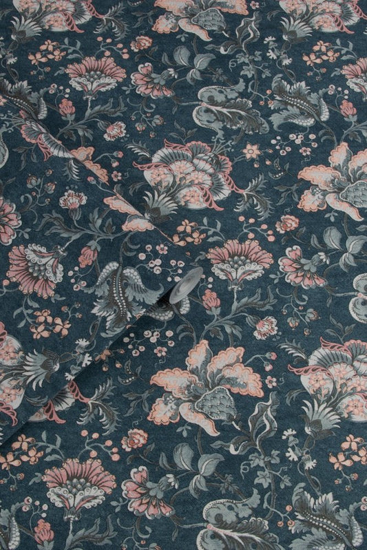 114908 - Portia Wallpaper - Dark Seaspray - Laura Ashley
