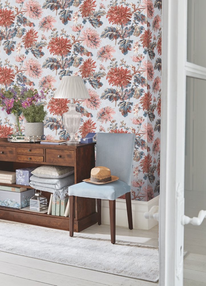 114912 - Maryam Wallpaper - Crimson - Laura Ashley