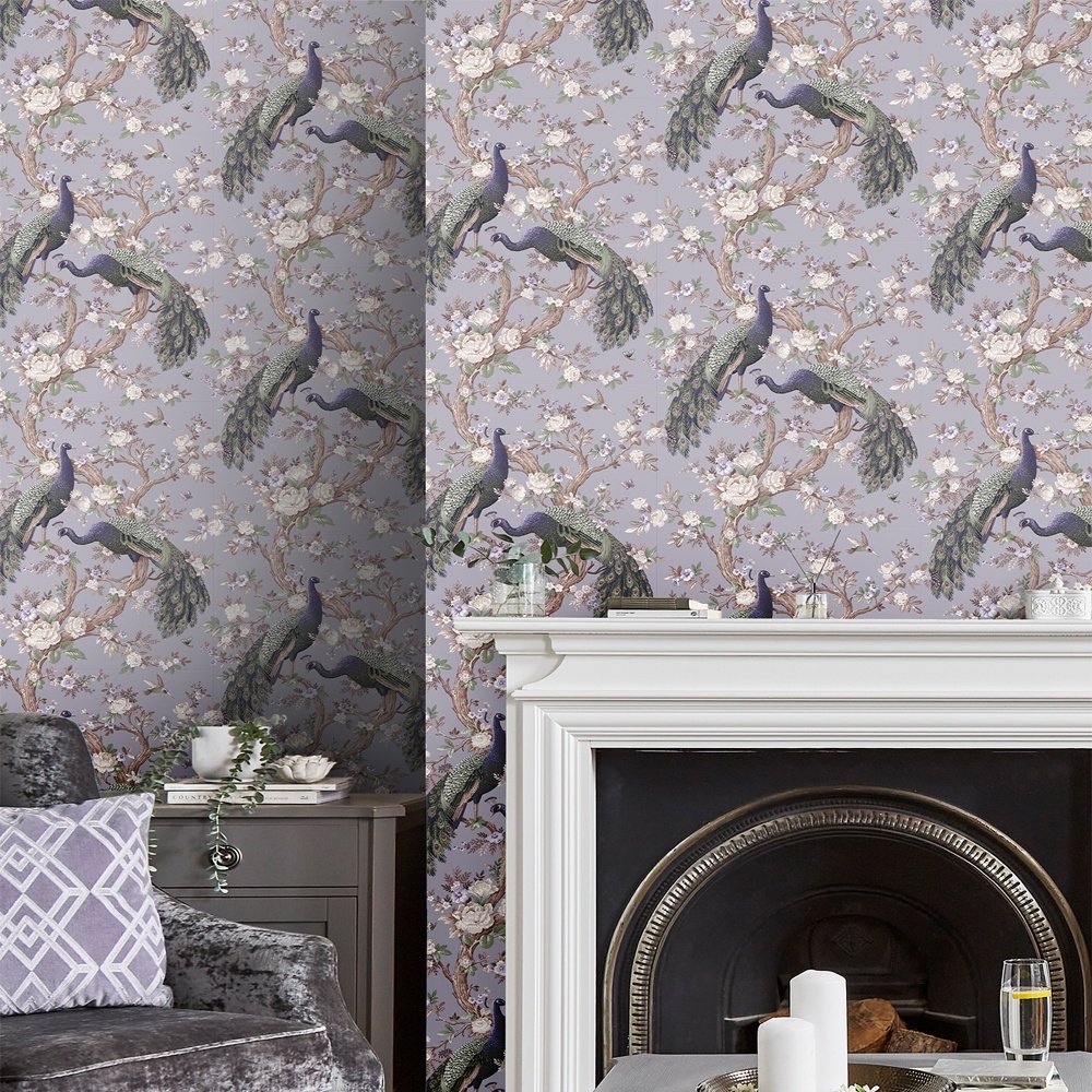 115253 - Belvedere Wallpaper - Pale Iris - Laura Ashley