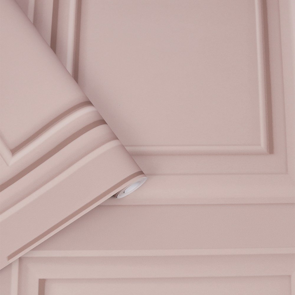 115257 - Redbrook Wood Panel Wallpaper - Blush - Laura Ashley