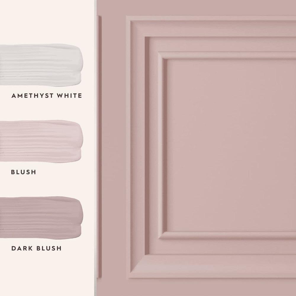 115257 - Redbrook Wood Panel Wallpaper - Blush - Laura Ashley
