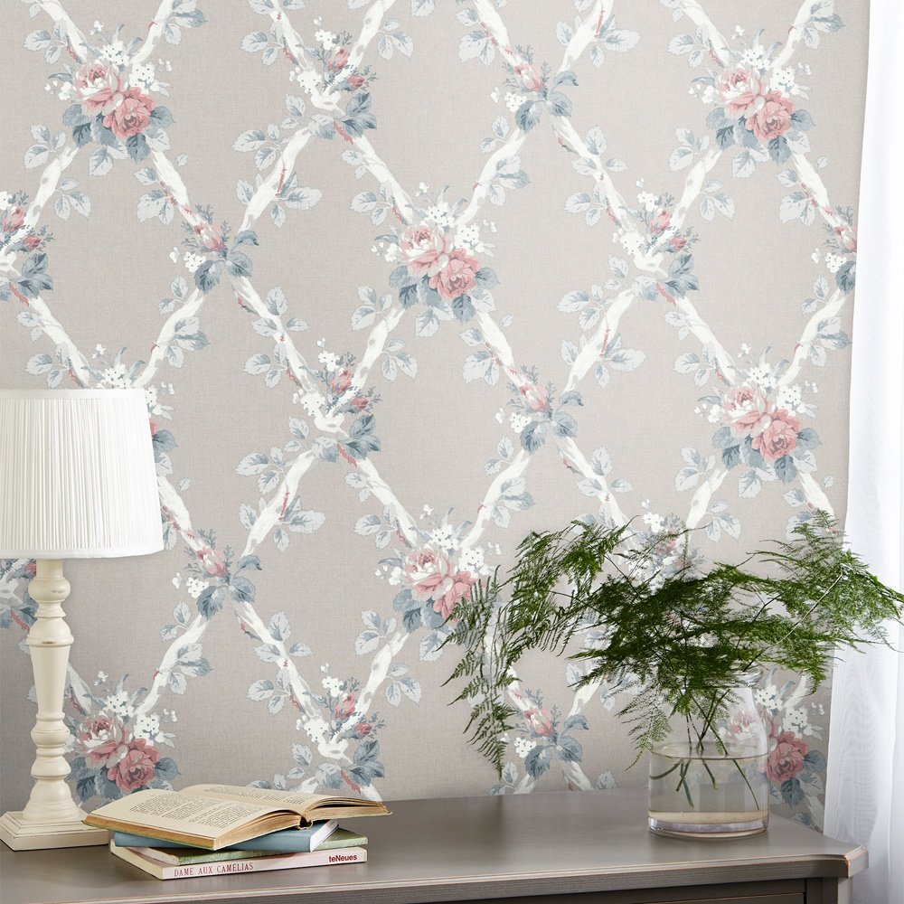 115267 - Elwyn Wallpaper - Dove Grey - Laura Ashley
