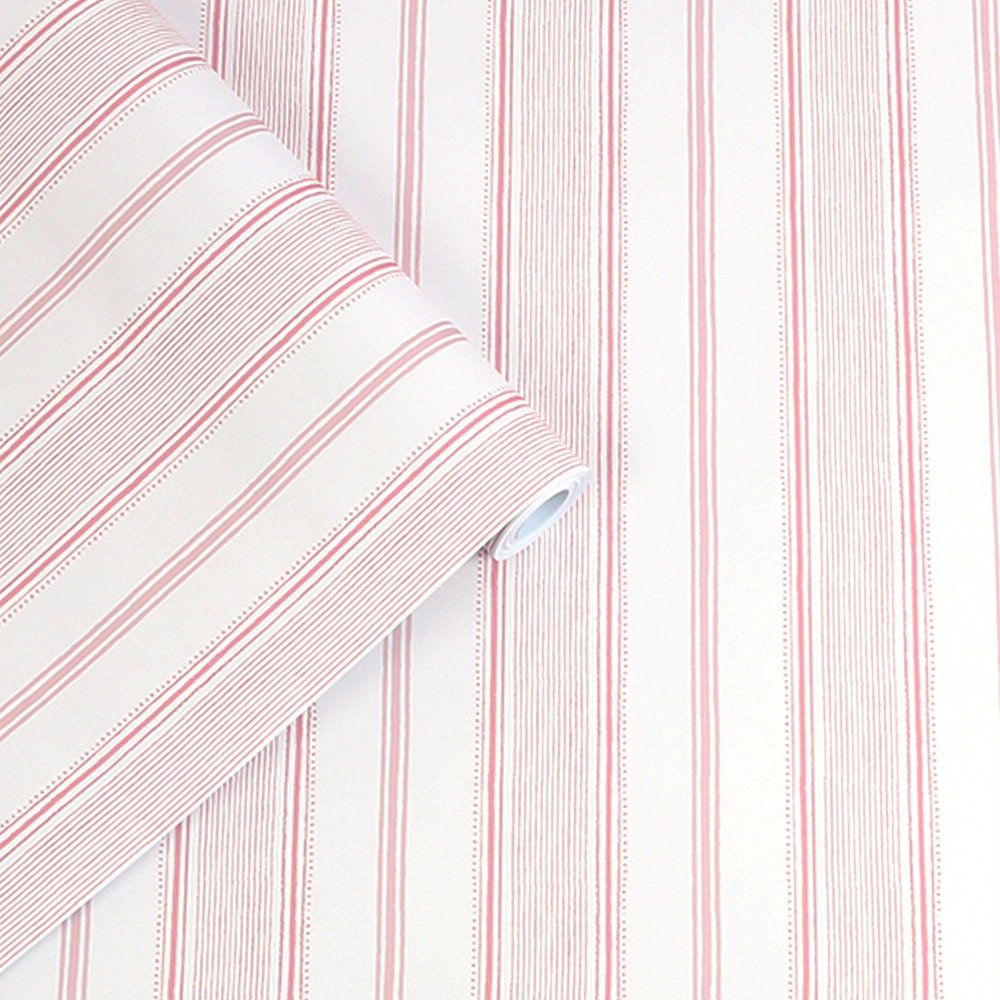 115270 - Heacham Stripe Wallpaper - Blush - Laura Ashley