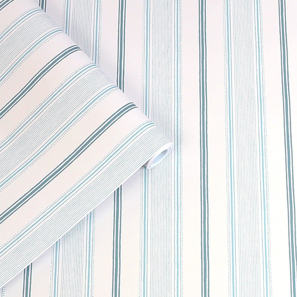 115271 - Heacham Stripe Wallpaper - Seaspray - Laura Ashley