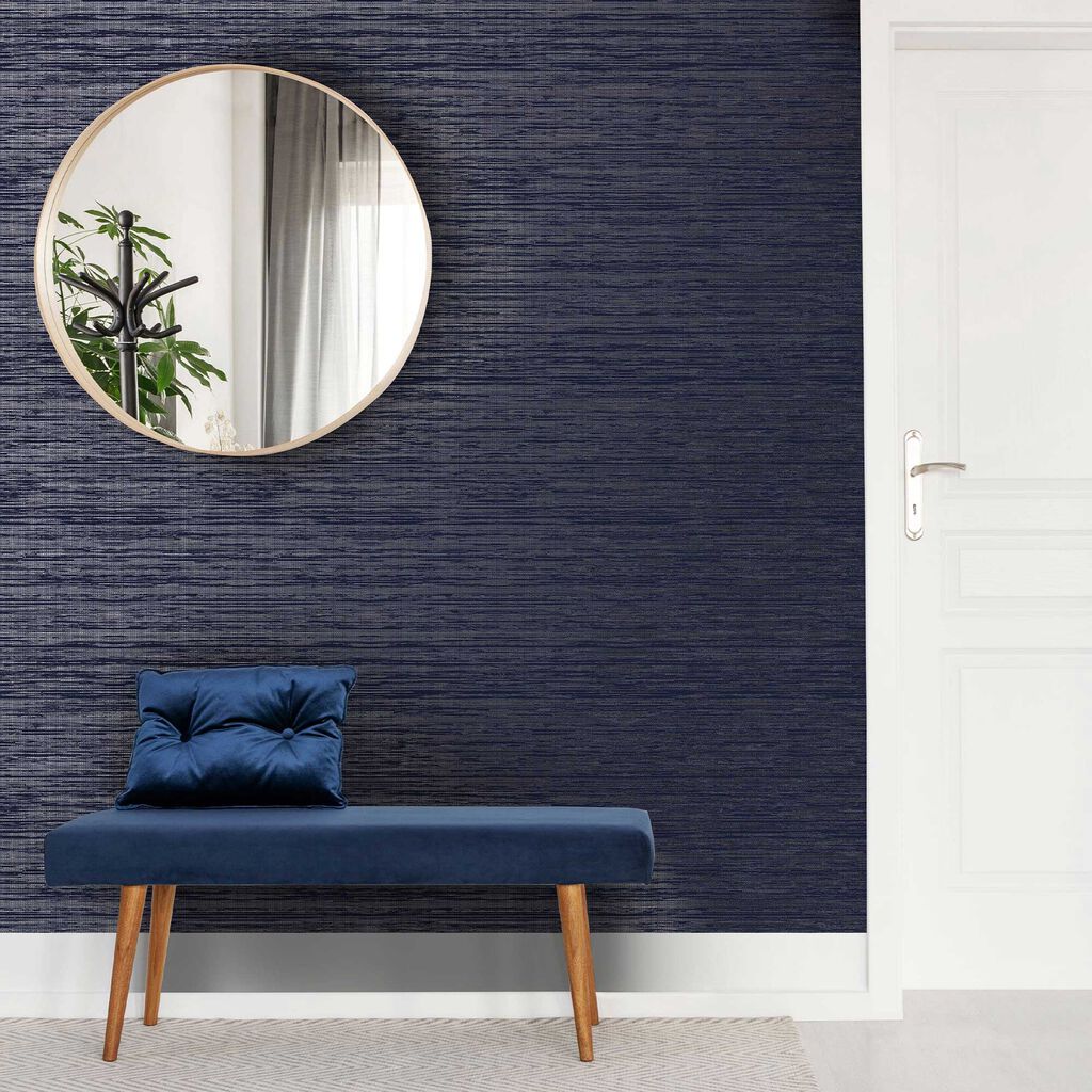 115709 - Gilded Texture Wallpaper - Sapphire - Boutique Luxury