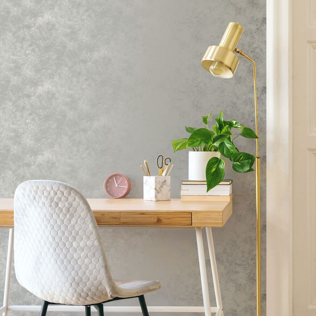 115725 - Gilded Concrete Wallpaper - Pearl - Boutique Luxury