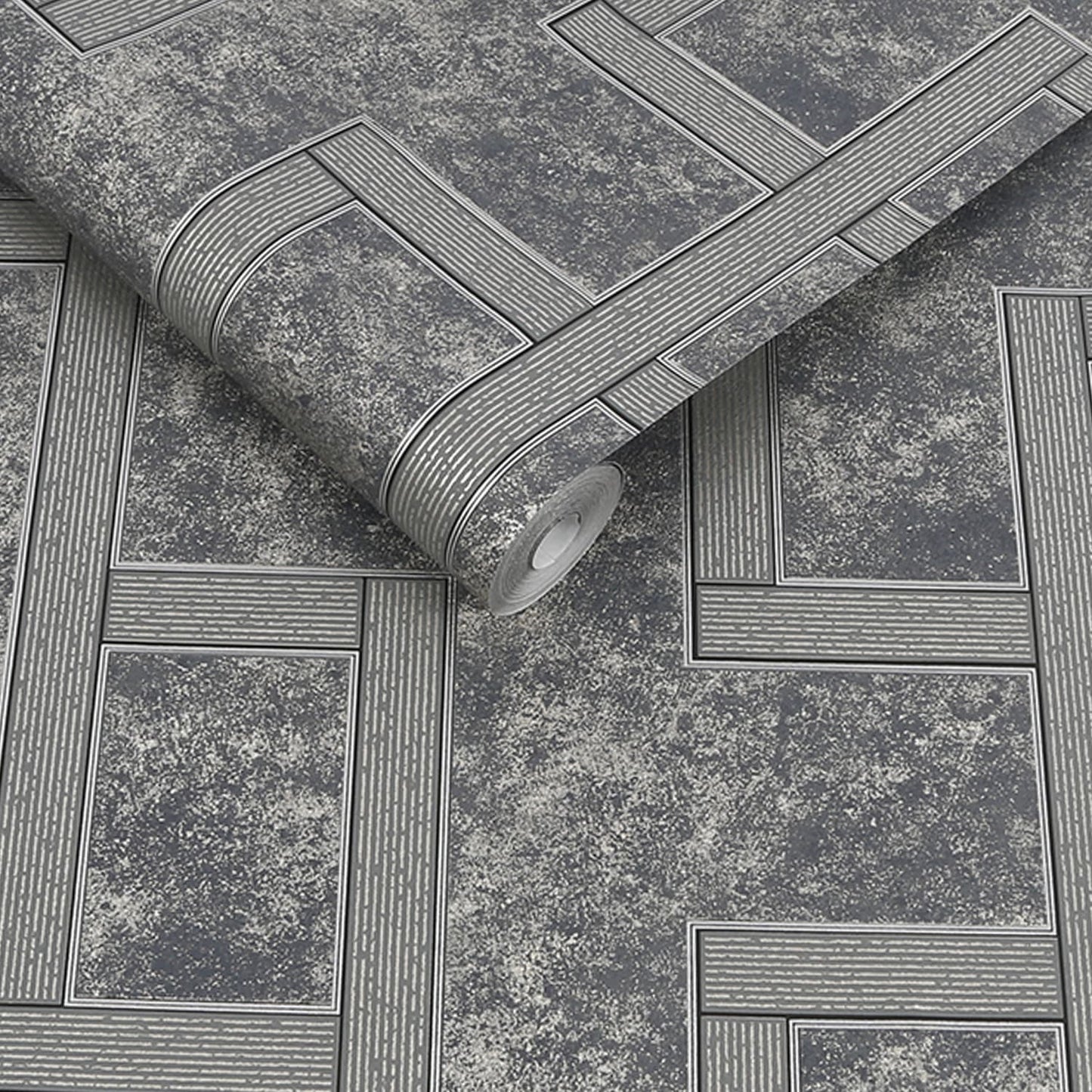 115726 - Gilded Greek Key Wallpaper - Onyx - Boutique Luxury